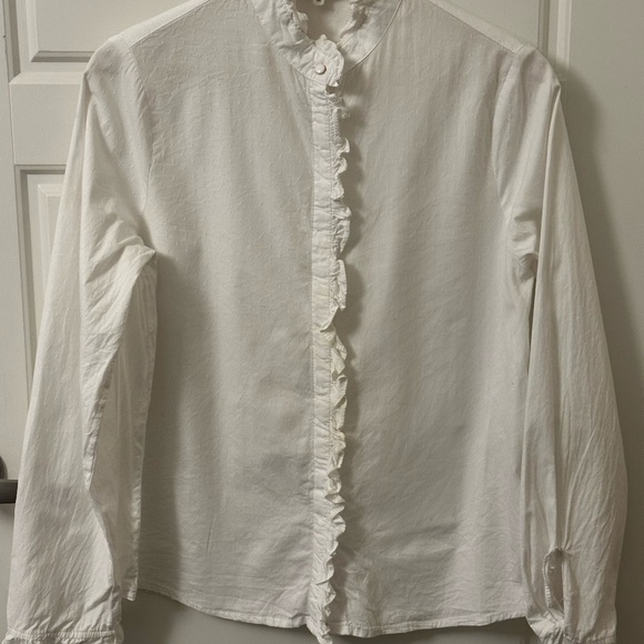 Libertie - White Ruffled Long Sleeve Blouse - Picture 1 of 3